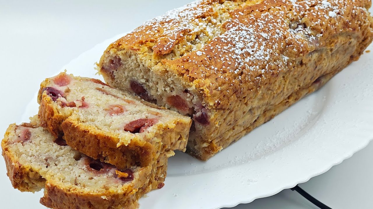 Cake vegan bananes et cerises