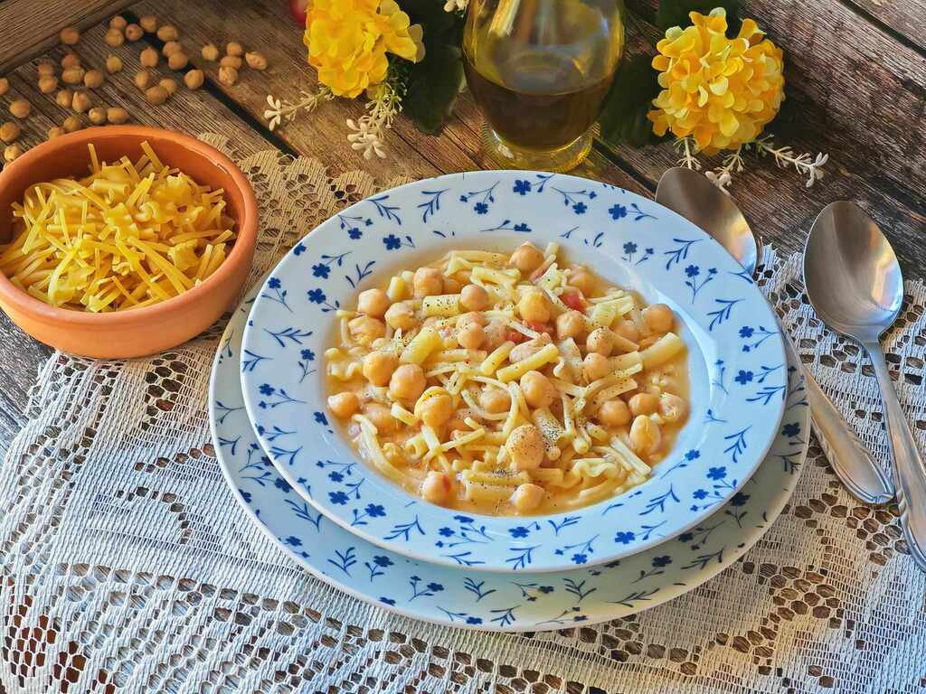 Pâtes et pois chiches