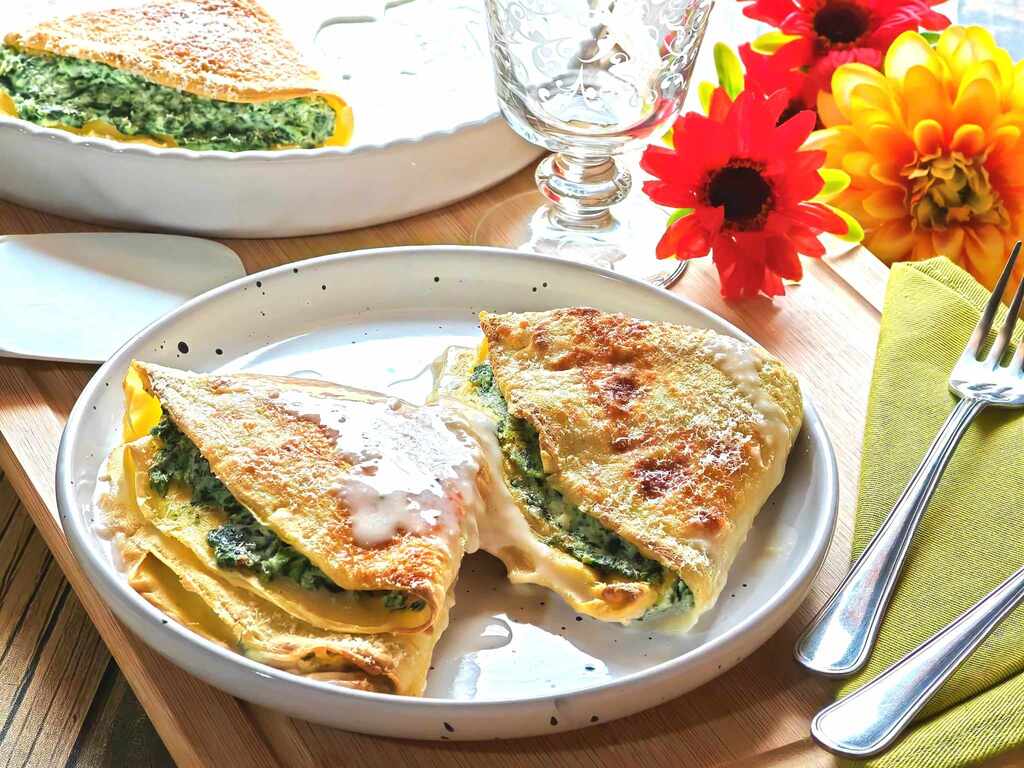 Crêpes à la ricotta et aux épinards
