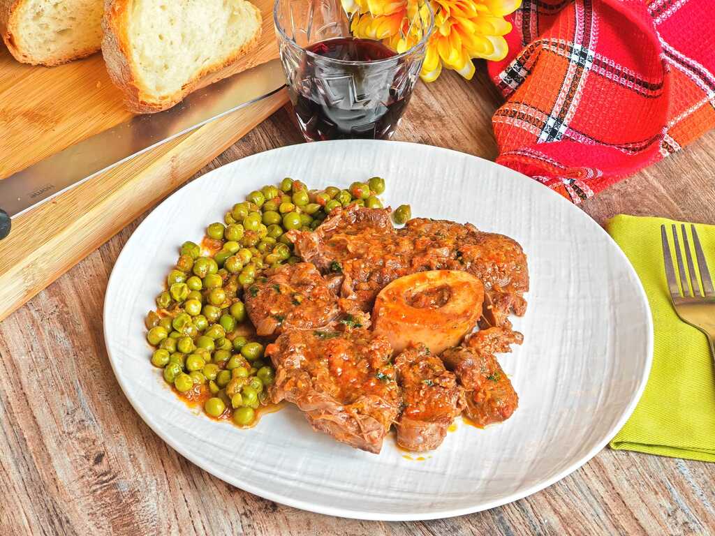 Osso buco aux petits pois