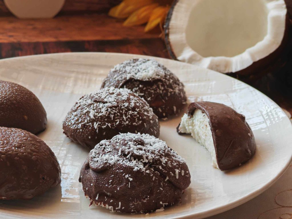 Glace noix de coco et chocolat