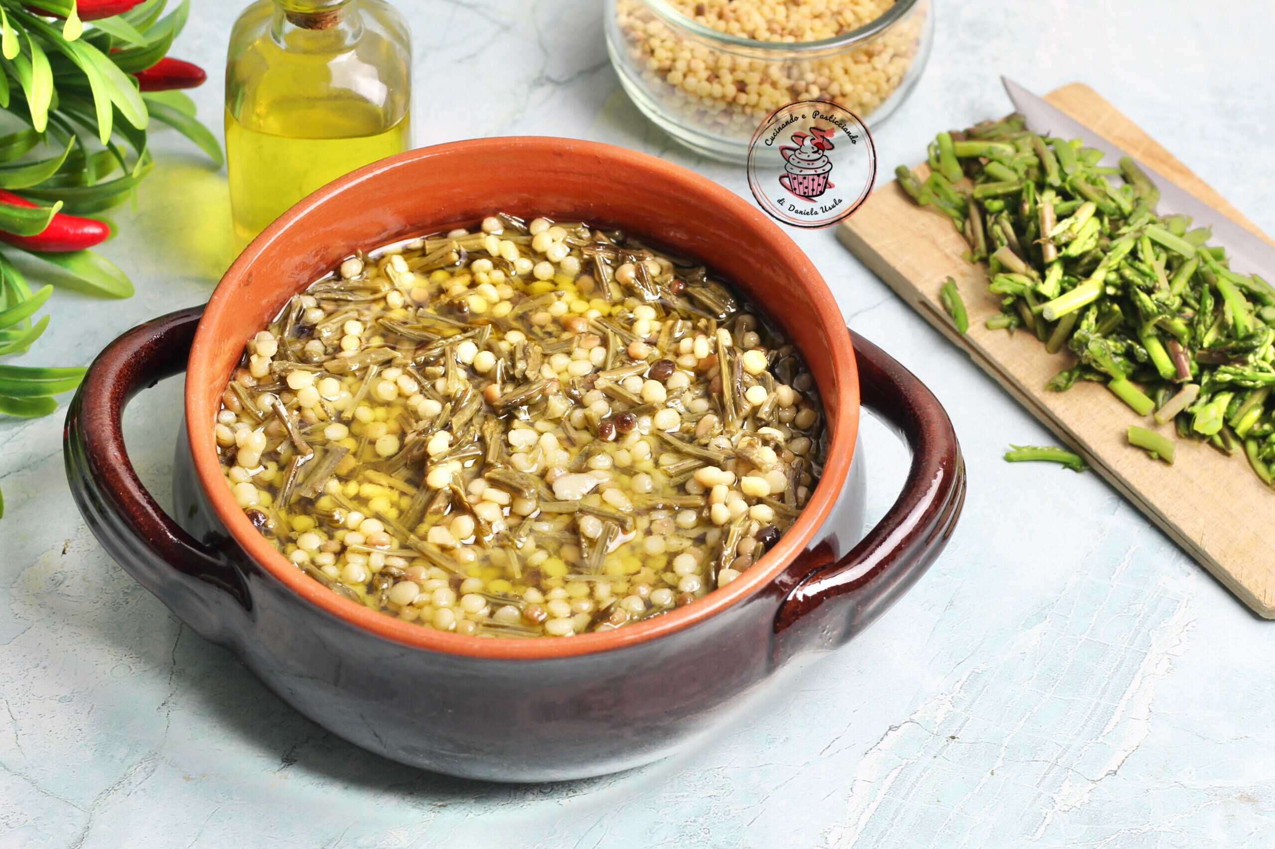 Fregula Sarde aux asperges sauvages, recette très facile