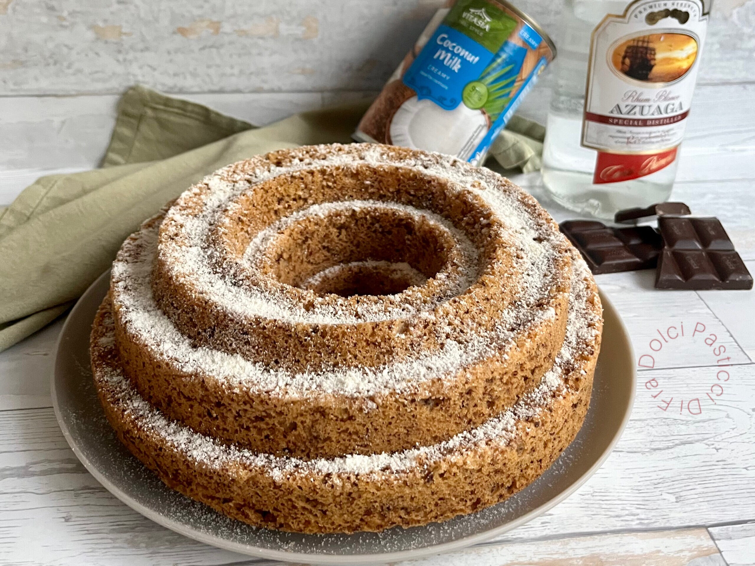 Gâteau au lait de coco et chocolat sans gluten