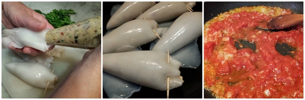 calamars farcis à la poêle