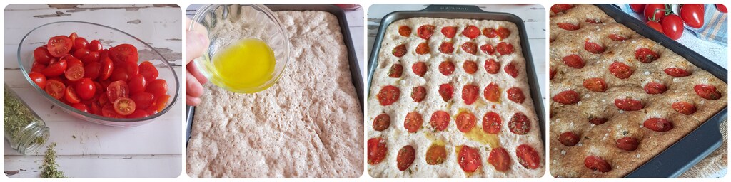 focaccia intégrale avec tomates cerises