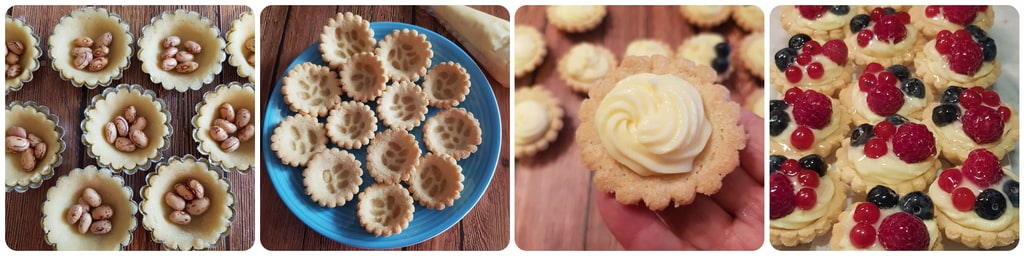 tartelettes à la crème et aux fruits rouges