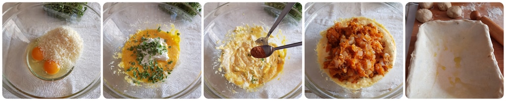 garniture de la tarte salée à la citrouille