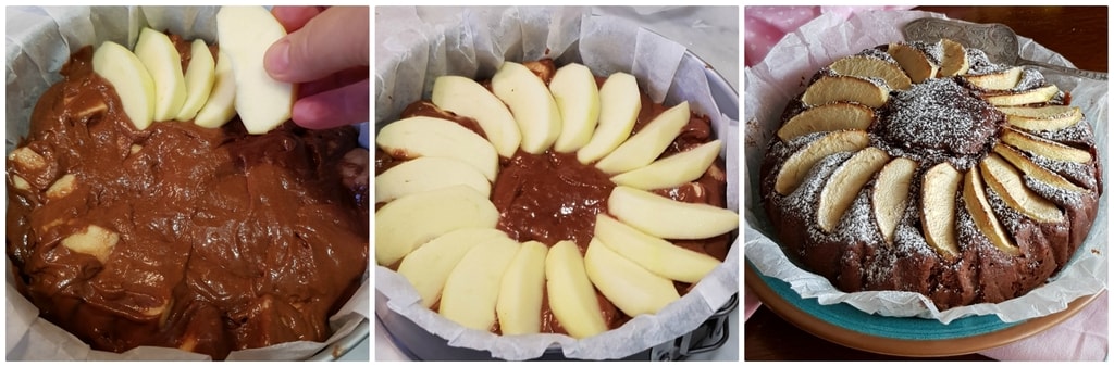gâteau au chocolat avec yaourt et pommes