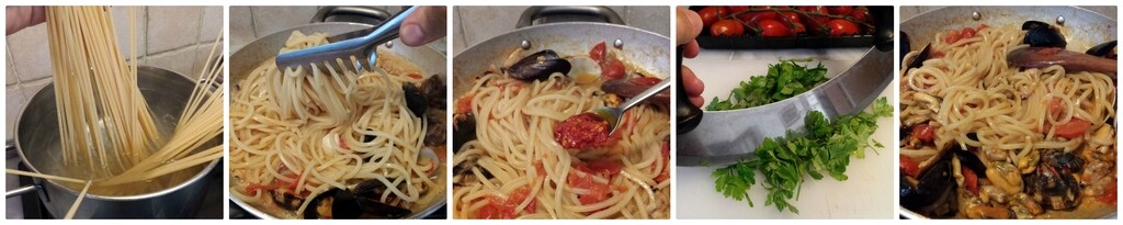 spaghettis simples aux moules et palourdes