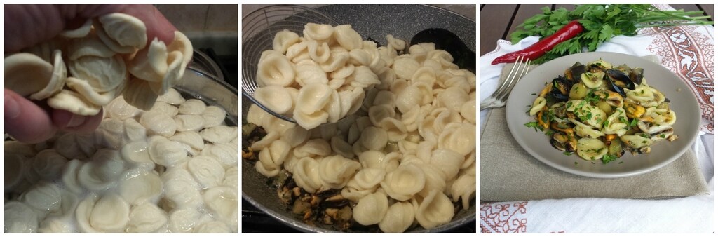 orecchiette aux aubergines et moules