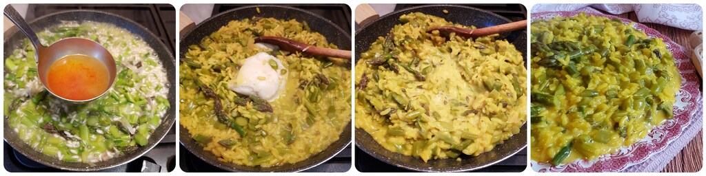 risotto au safran avec asperges et taleggio