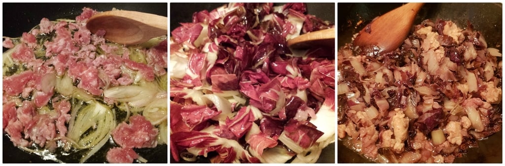 délicieuses lasagnes avec radicchio et gorgonzola