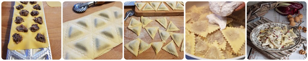 triangoli ripieni di trevigiana patate e speck