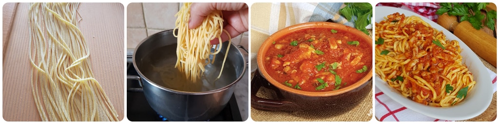 chitarrina à la sauce de seiches