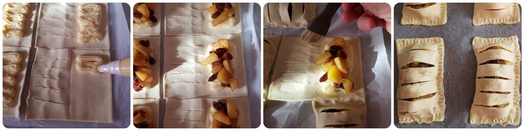 feuilletés à la crème et aux pommes