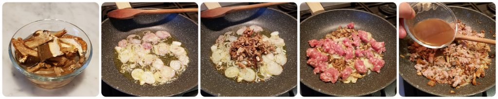 guitare avec champignons et ricotta à la pecorara