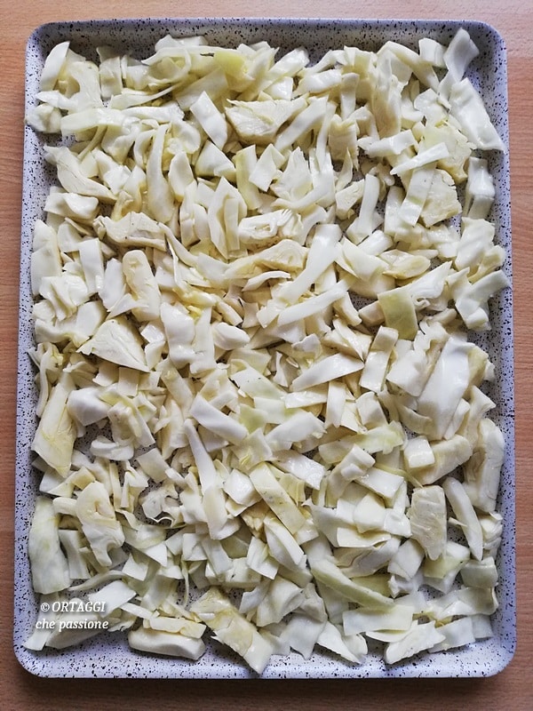 Chou blanc sur plaque de cuisson
