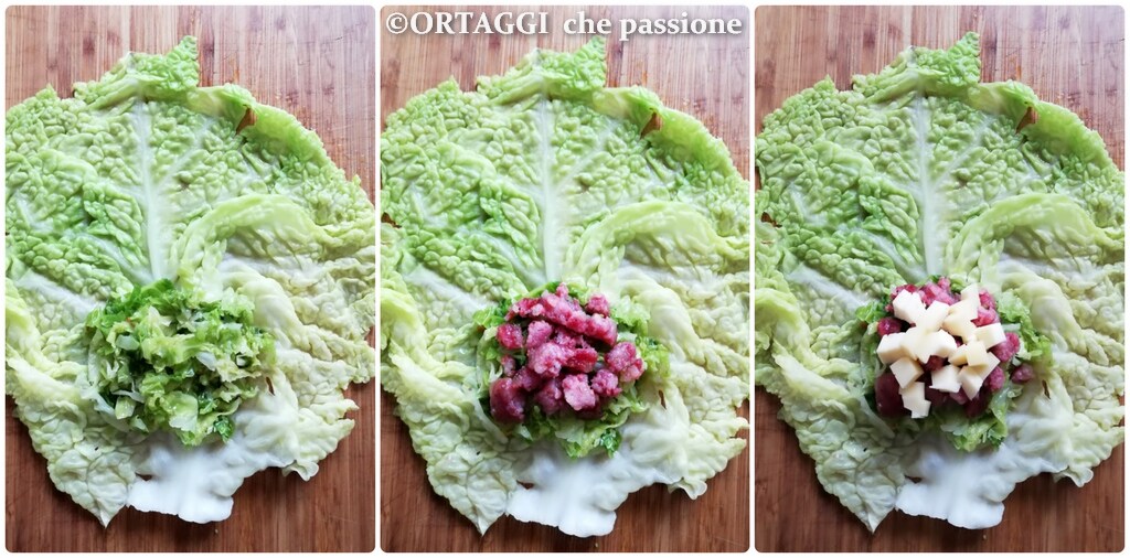 farce roulades de chou vert saucisse et fromage - ORTAGGI che passione
