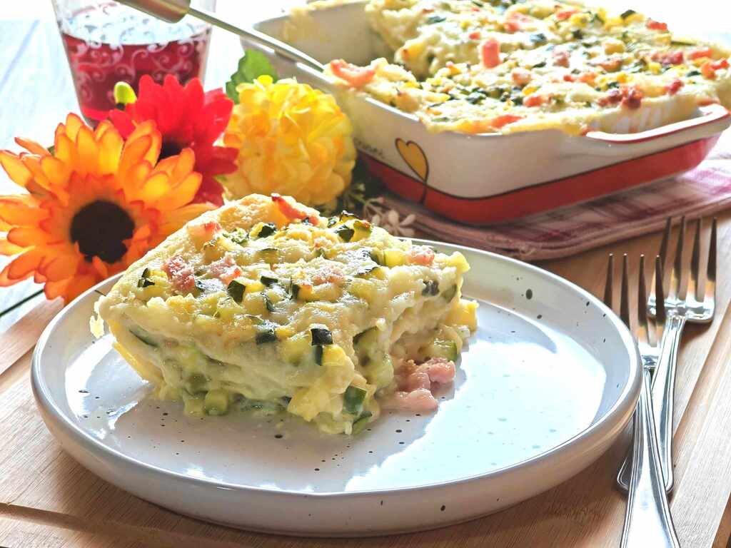 Lasagnes aux courgettes et speck