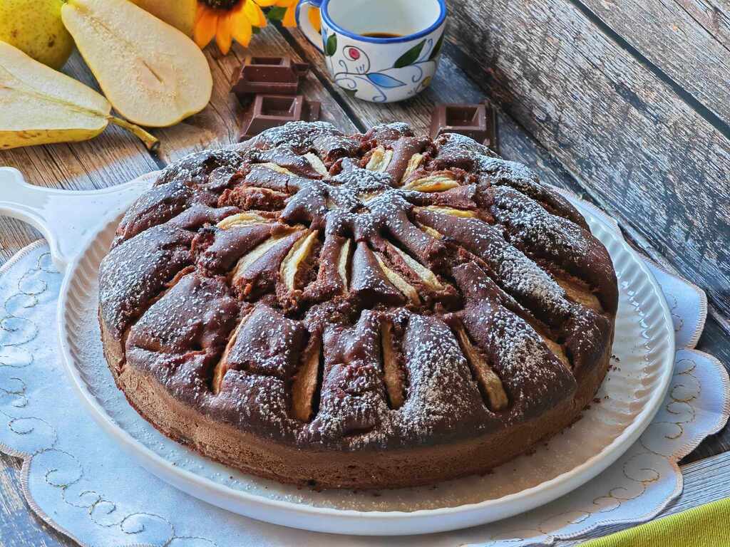 Gâteau moelleux poires et chocolat