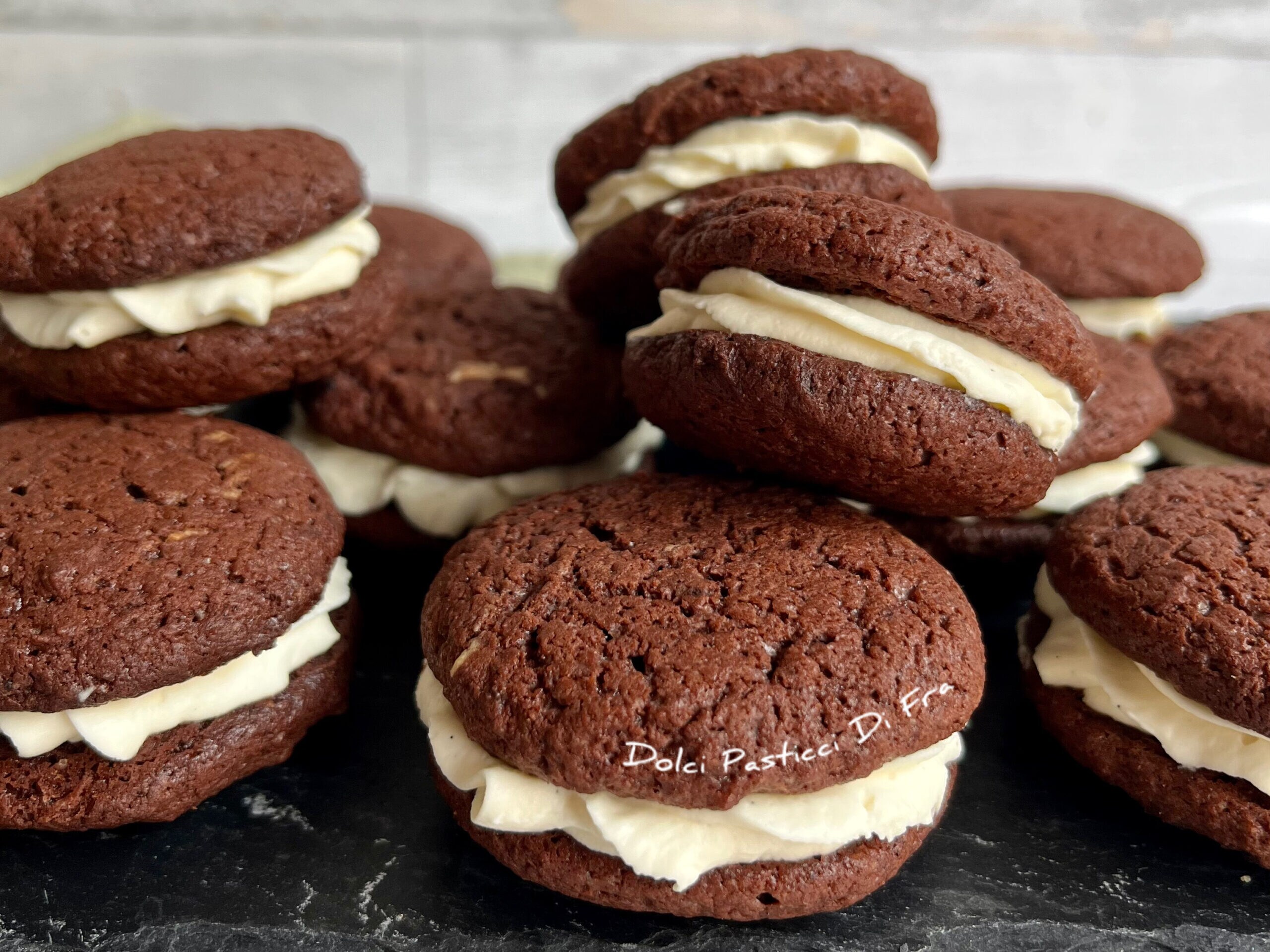 Whoopies sans gluten avec crème au mascarpone