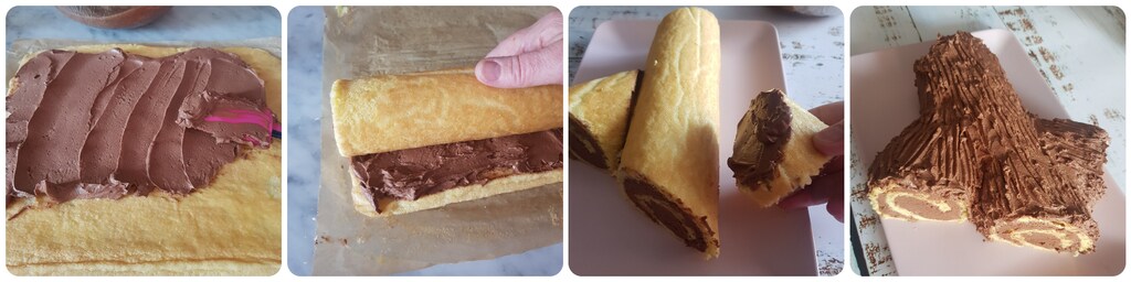 bûche de Noël avec crème au chocolat et mascarpone