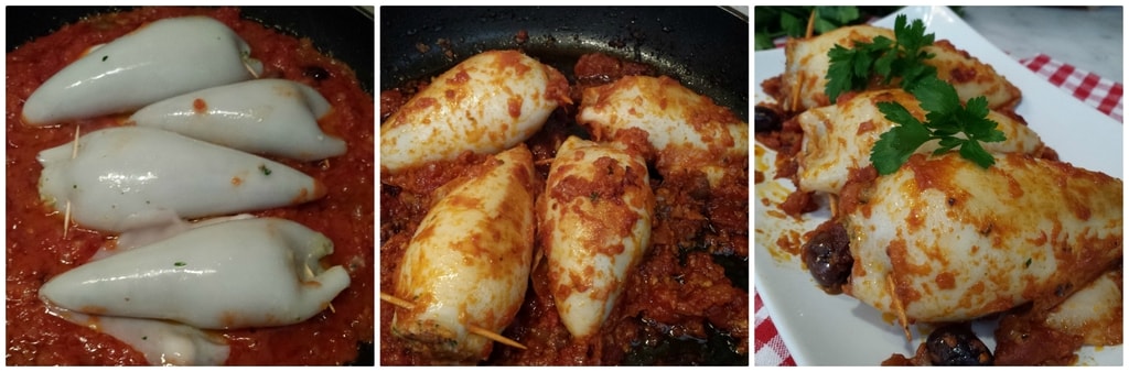 calamars farcis à la poêle