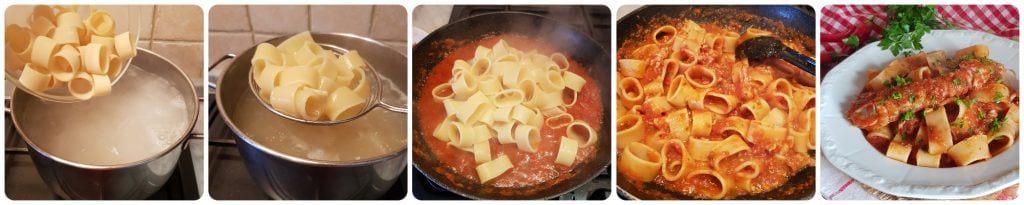 calamarata à la sauce de squilles