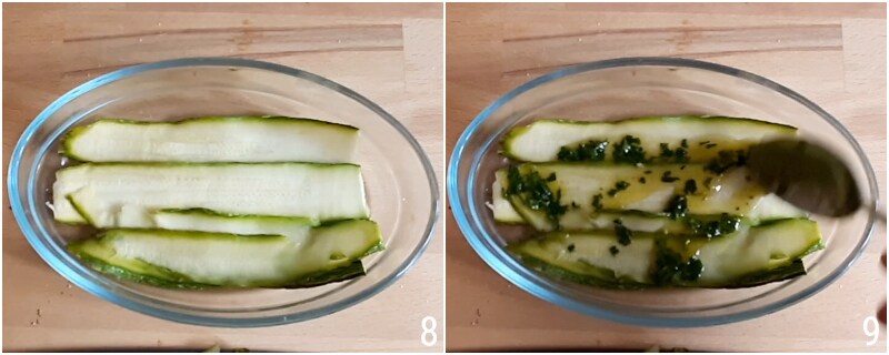 4 carpaccio de courgettes crues marinées avec citron ou vinaigre recette estivale rapide légère savoureuse avec des herbes le grain de maïs faire des couches