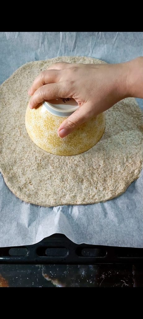 Nous traçons le centre de la pizza