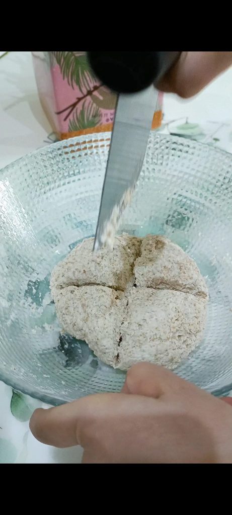 Nous divisons la pâte en 4 parties