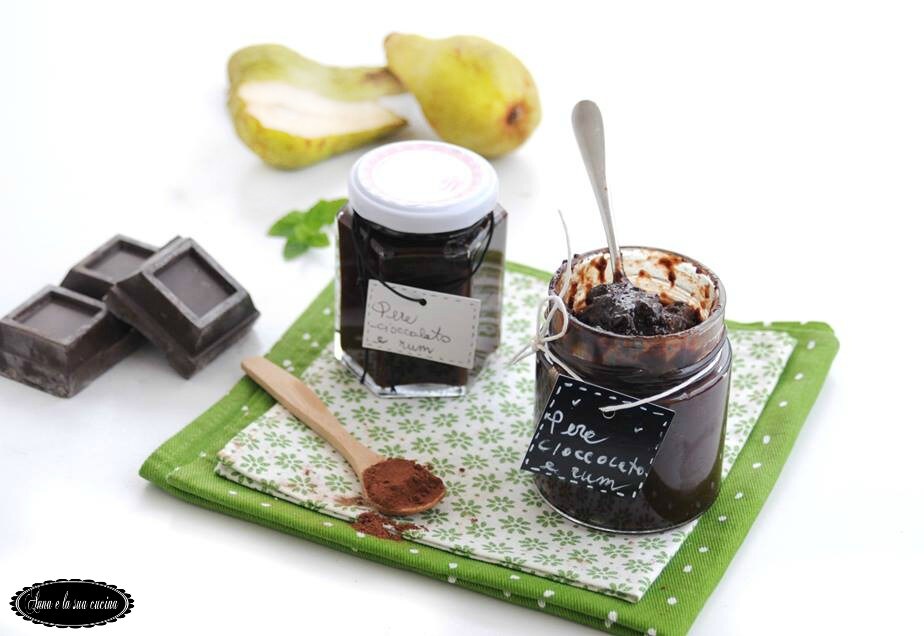Confiture de poires avec chocolat et rhum