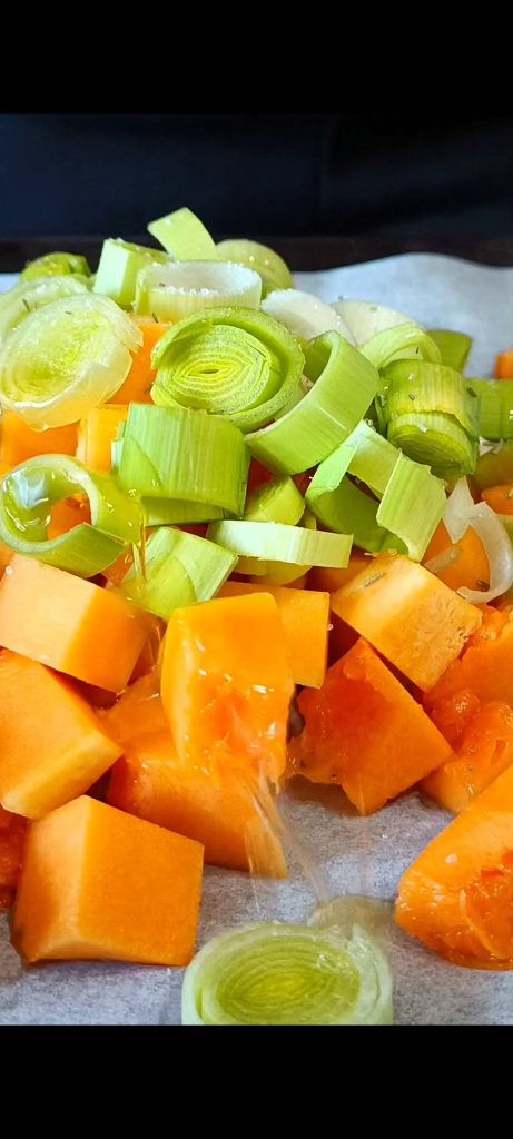 Nous cuisons les légumes au four