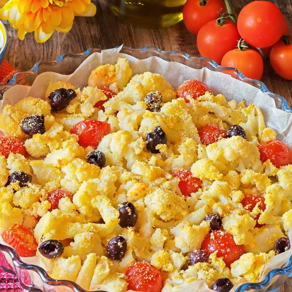 Chou-fleur gratiné à la méditerranéenne