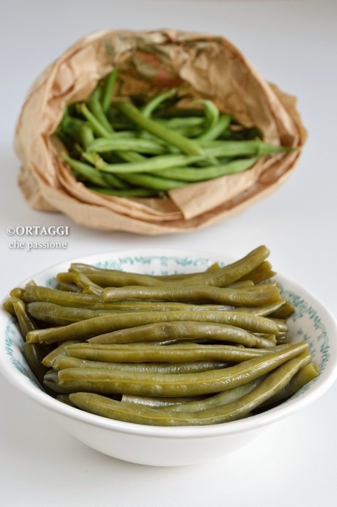 haricots verts bouillis à la vapeur