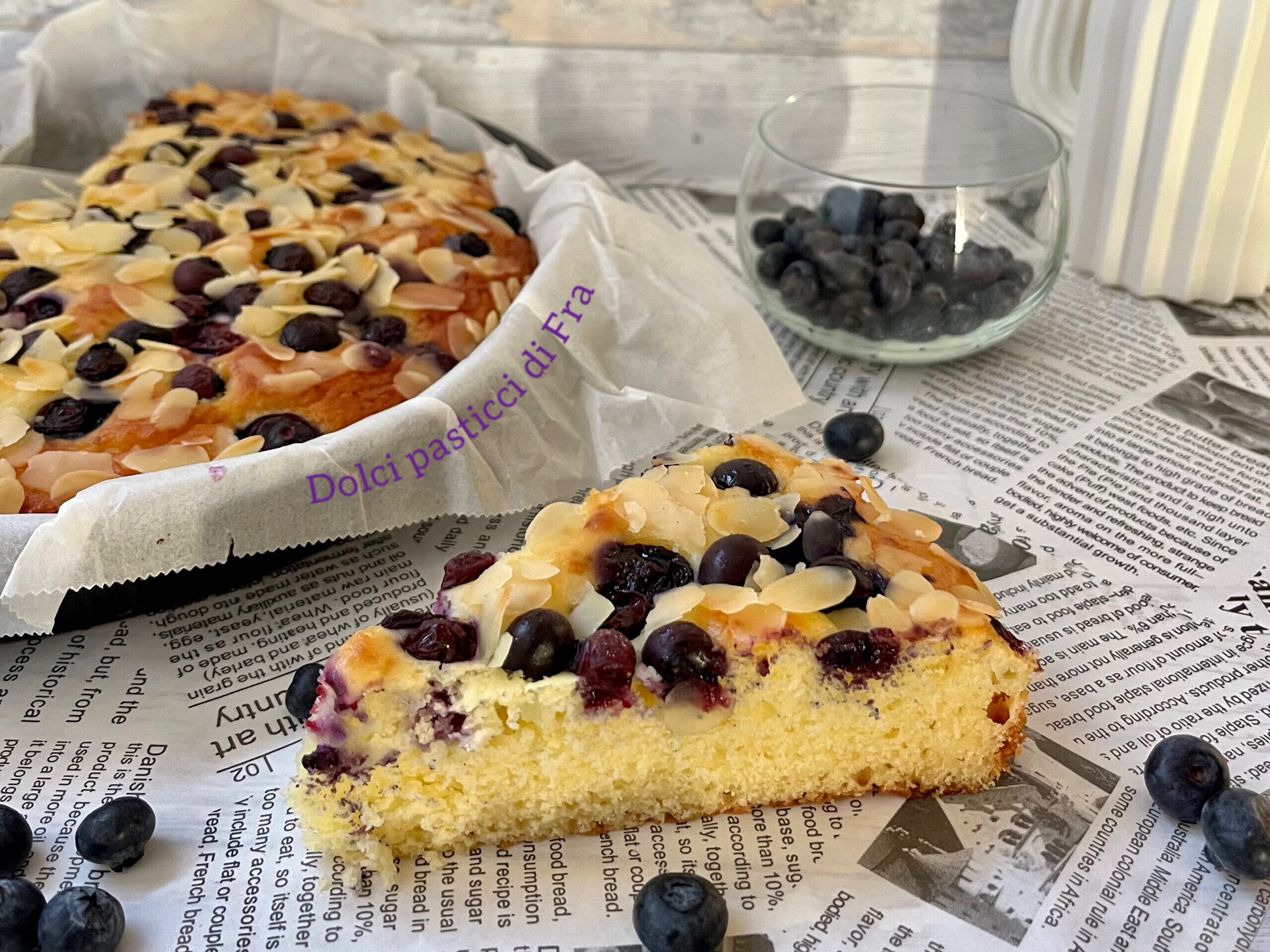 Gâteau à la ricotta et aux myrtilles sans gluten