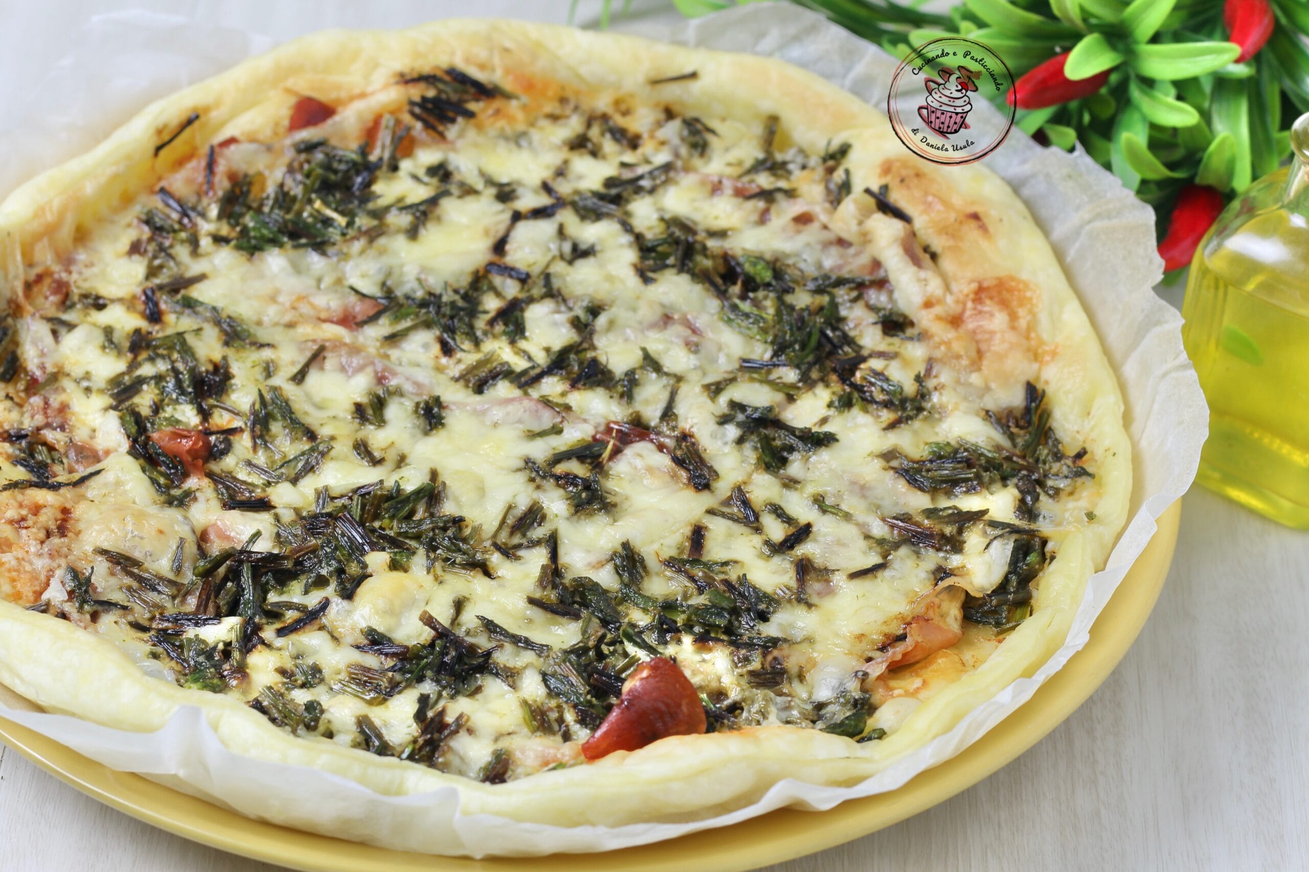 Tarte salée rapide aux asperges et speck