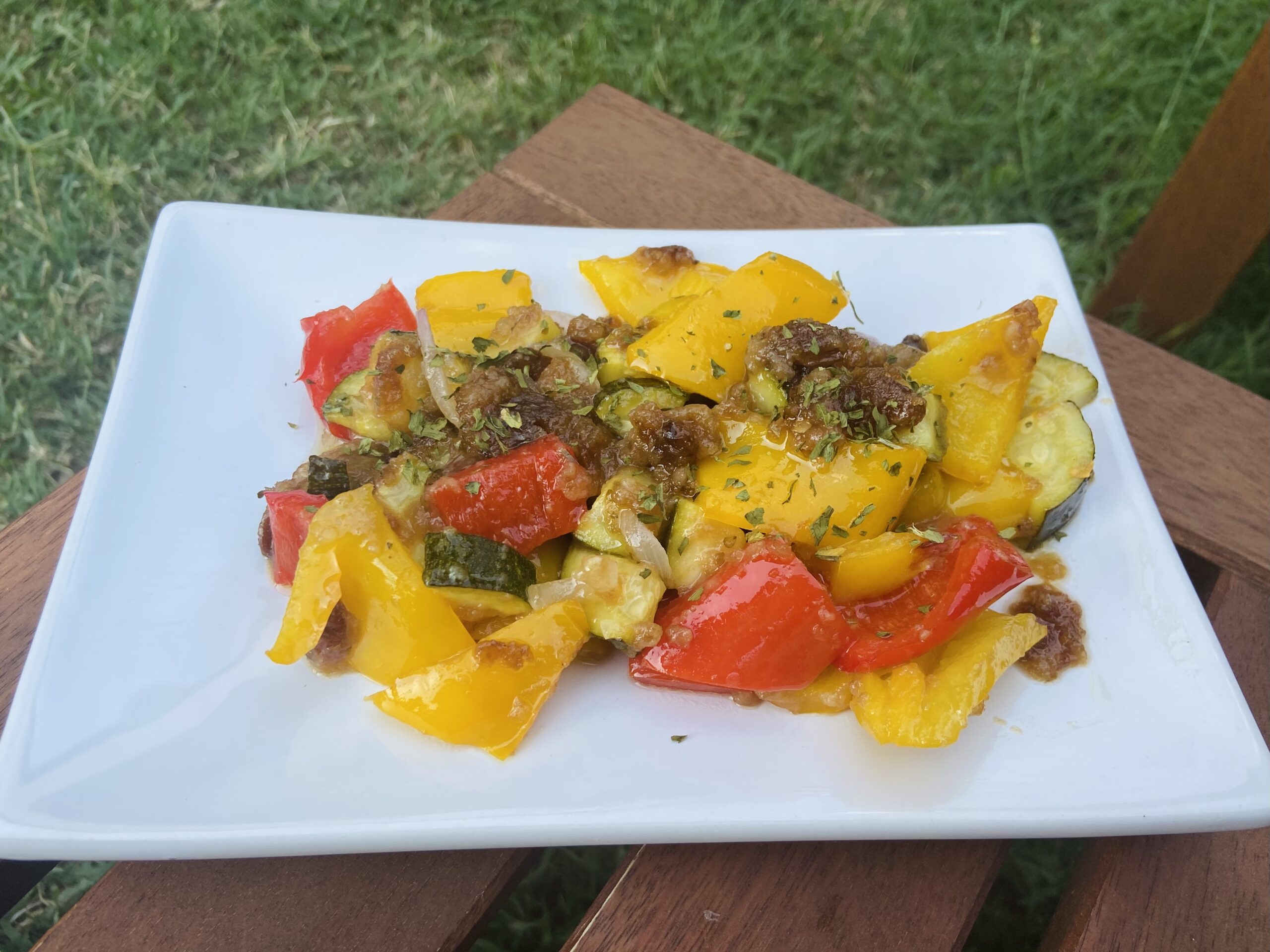 Poivrons et courgettes aigres-doux