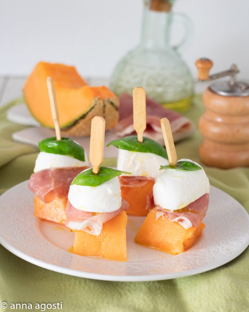 Amuse-bouches Jambon Melon et Mozzarella