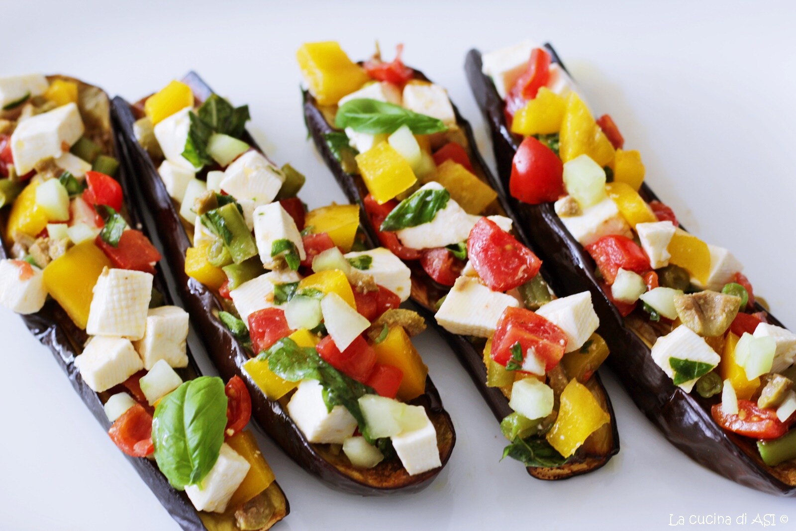AUBERGINES LONGUES GRILLÉES FARCIES