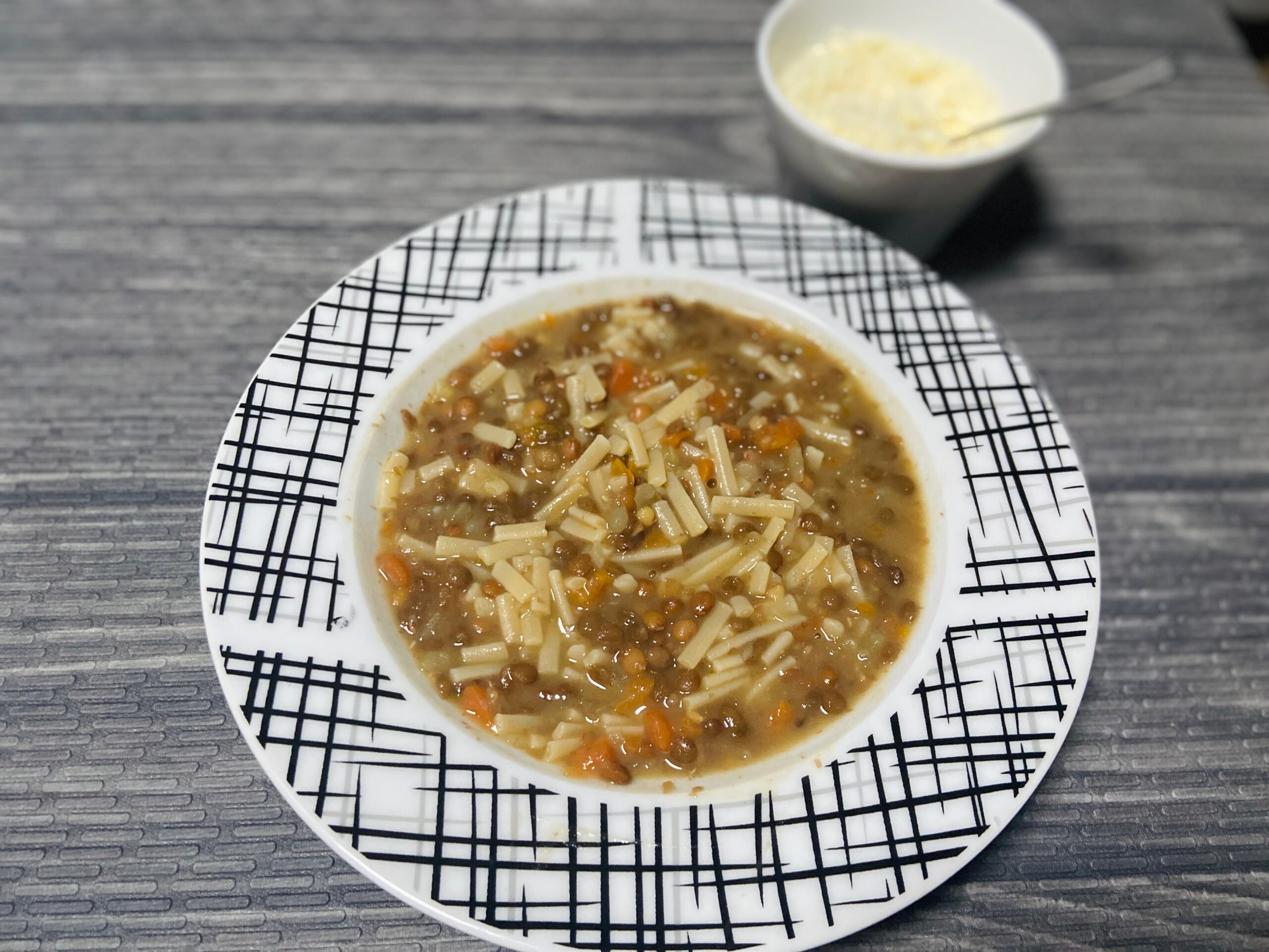 Pâtes et lentilles