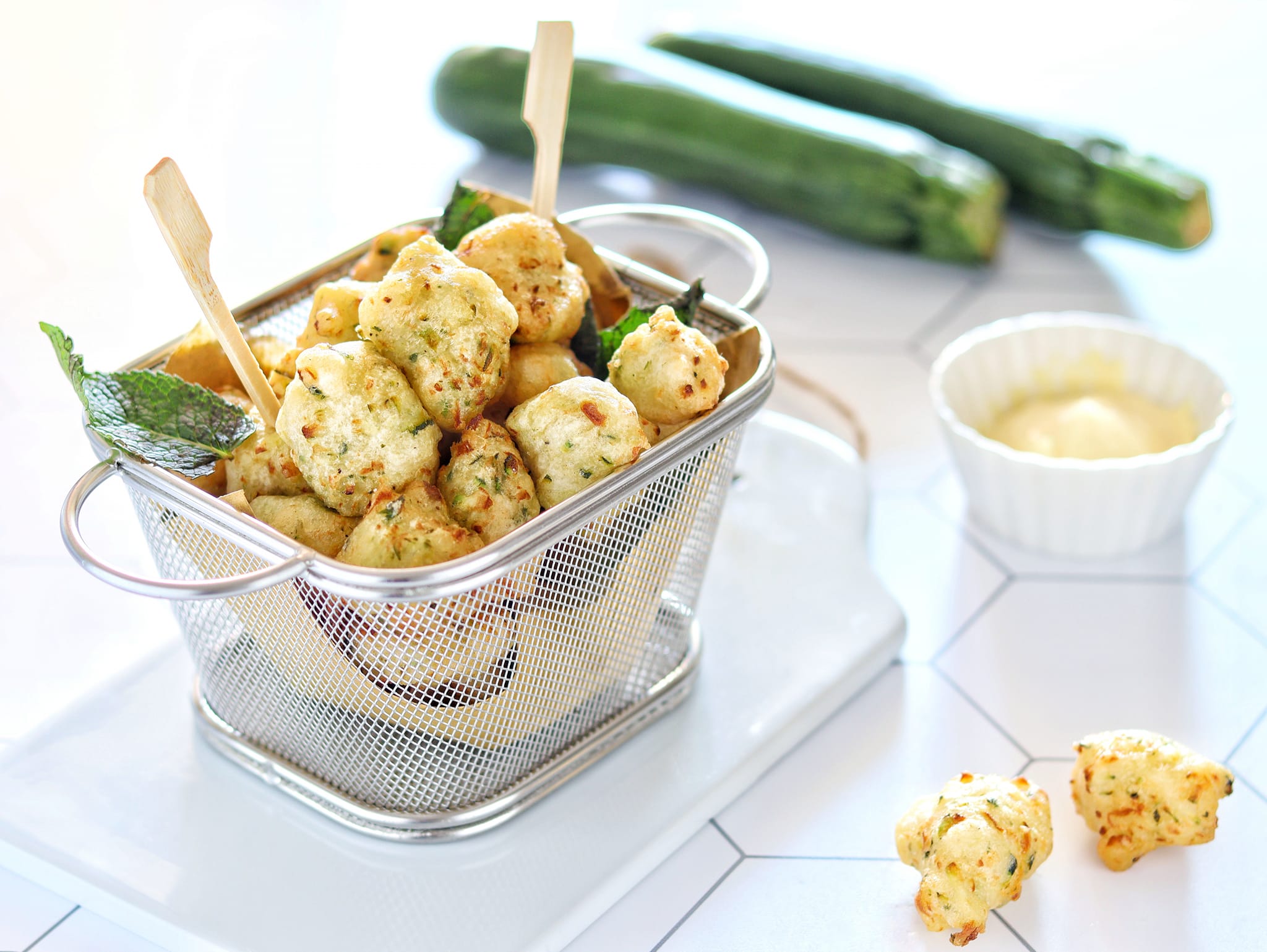 Beignets de courgettes et menthe