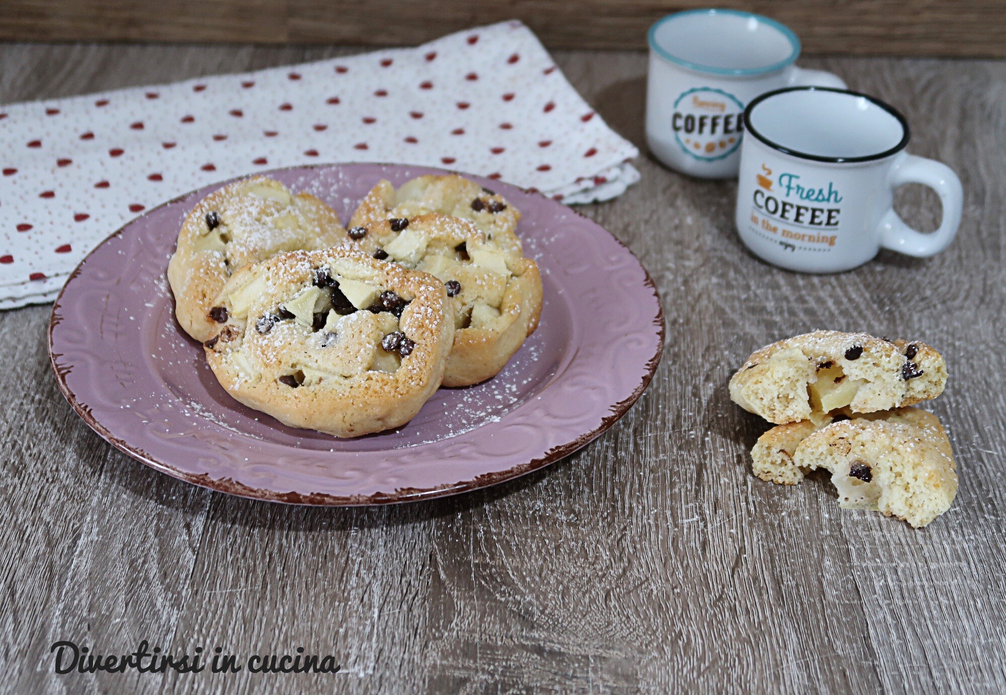 Biscuits pommes et chocolat