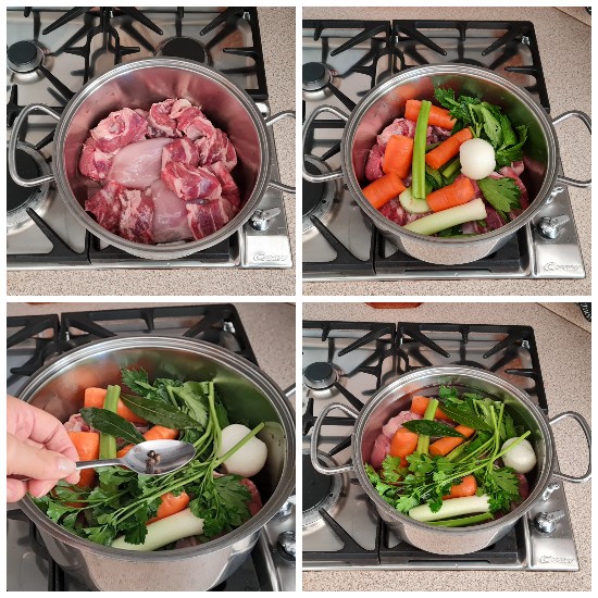 Bouillon de viande mixte, préparation