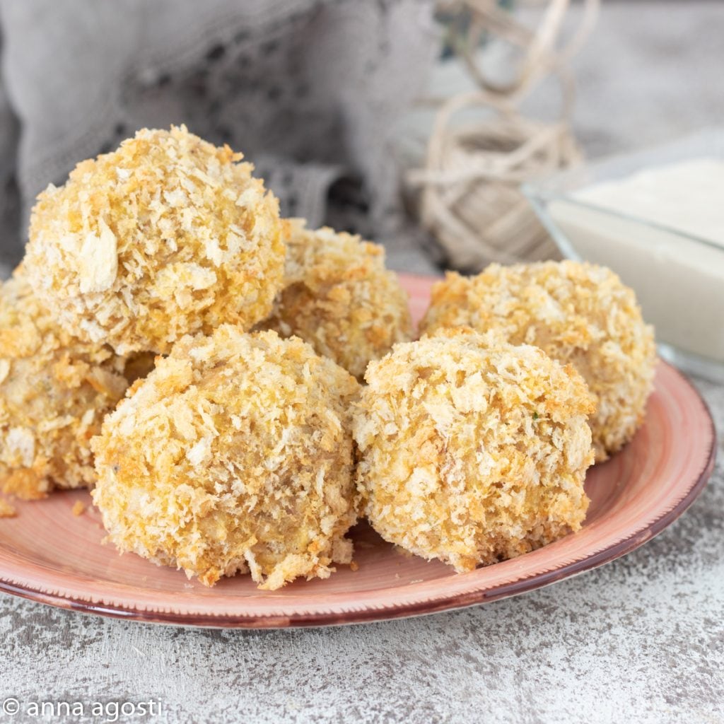 Boulettes de poulpe, pommes de terre et panko à la friteuse à air