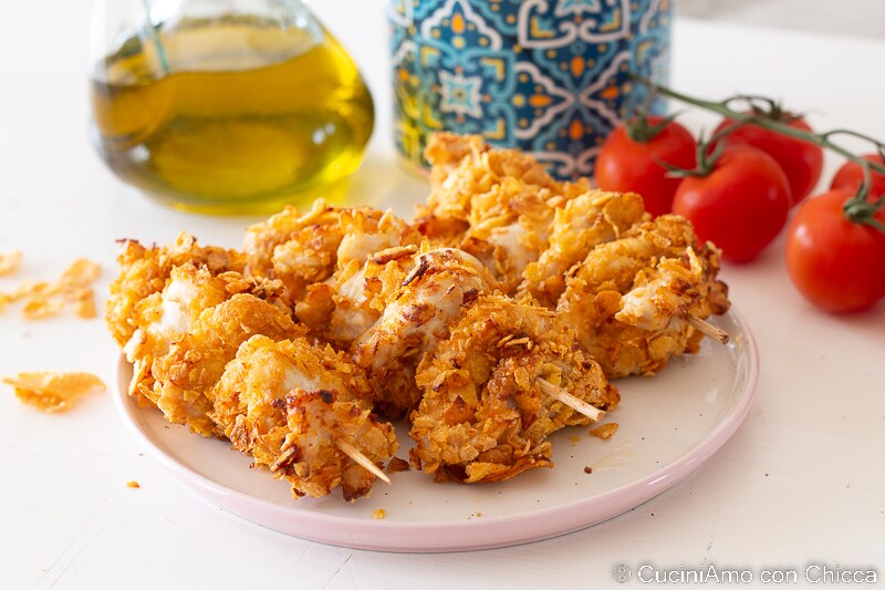 Brochettes de poulet croustillantes