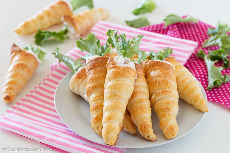 CAROTTES EN PÂTE FEUILLETÉE entrée de Pâques