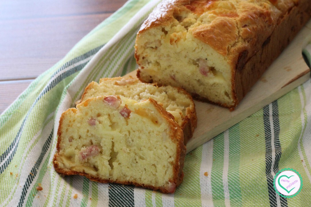 Cake salé avec lardons et provola