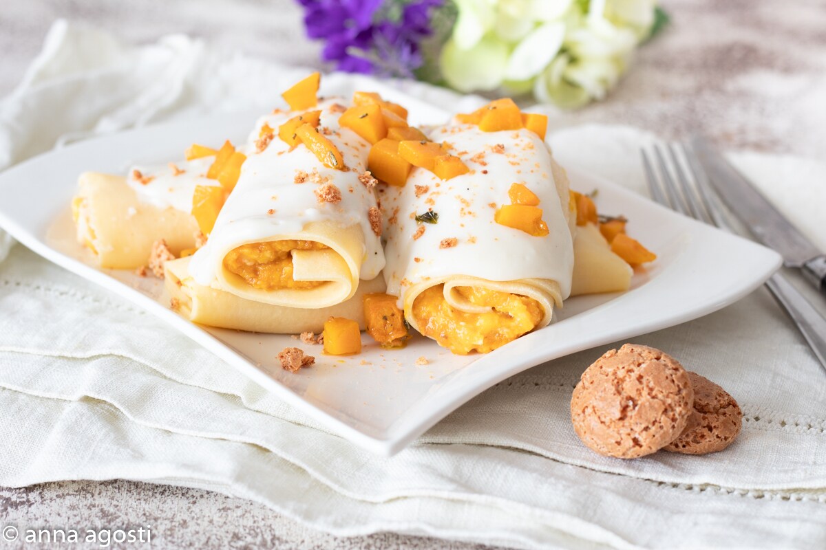 Cannelloni crémeux à la citrouille et aux amaretti