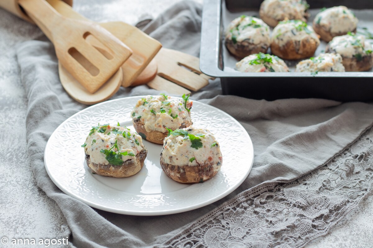 Champignons Farcis à la Ricotta et aux tomates séchées